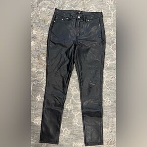 7 For All Mankind Black Leather Look Pants